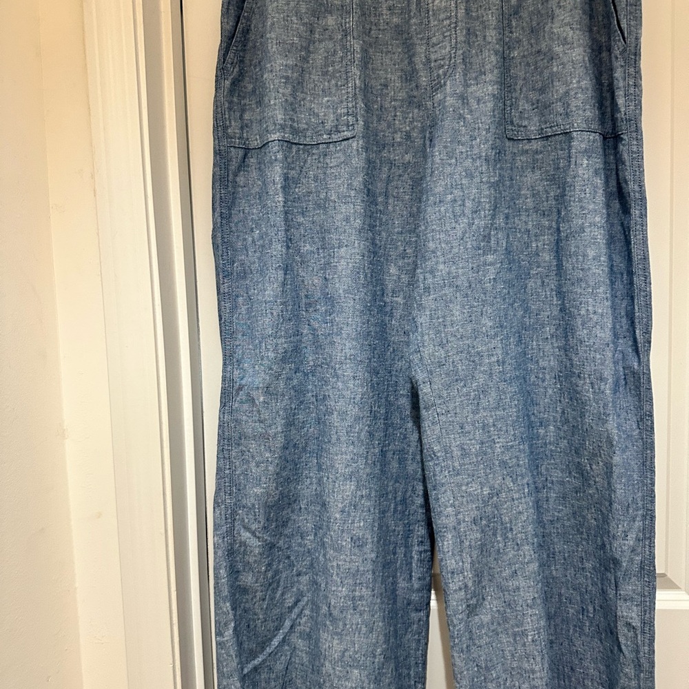 St. John's Bay Blue Chambray Boot Cut Jumpsuit